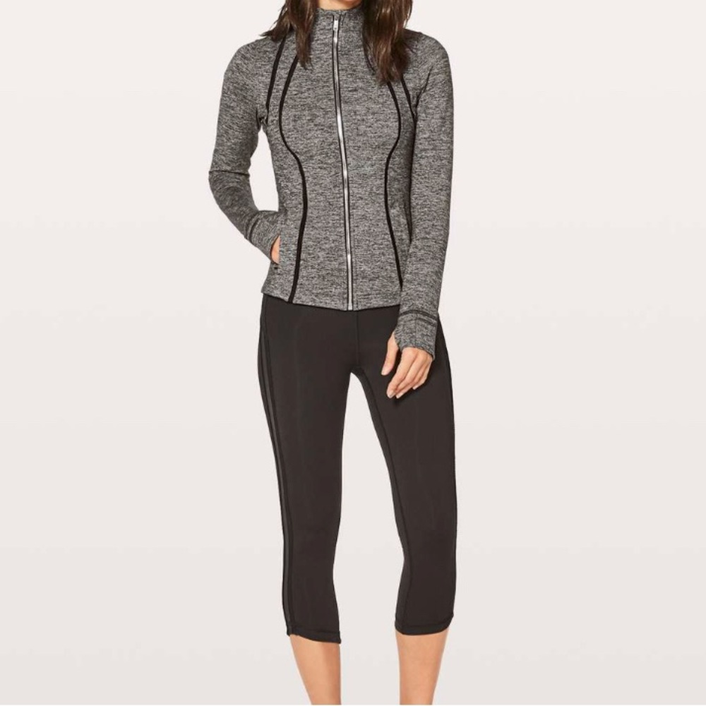 Lululemon Define Jacket Wing Mesh Heathered Black Size 6